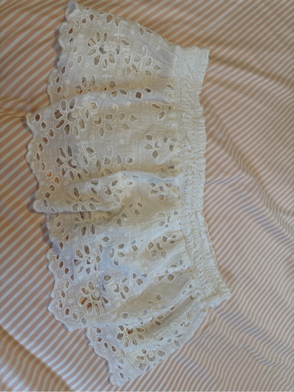 White Eyelet Lace Tub Crop